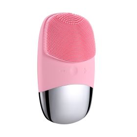 Mini Silicone Electric Face Cleansing Brush Electric Facial Cleanser Facial Cleansing Brush Skin Massager Skin Care Tools (option: Pink-USB)