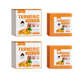 West&Month Turmeric Face Soap Facial Repair Gentle Cleansing Blemish Reducing Fine Lines Cleansing Soap (option: 2pcs)