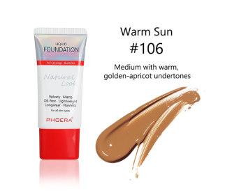 Matte, Silky, Tube Liquid Foundation, Ladies Products (option: 106 Warm Sun)