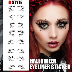 Halloween Eyeliner Patch, Scary Fashion Party Makeup Kit Bat Spider Decorative Eyeliner Eyeshadow Patch (option: 2pcs)