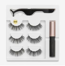 A Pair Of False Eyelashes With Magnets In Fashion (option: 3PC 012 style)