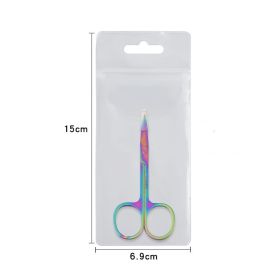 Stainless Steel Color Titanium Eyebrow Trimmer Makeup Beauty Small Scissors (option: Color titanium-Sanding bag)