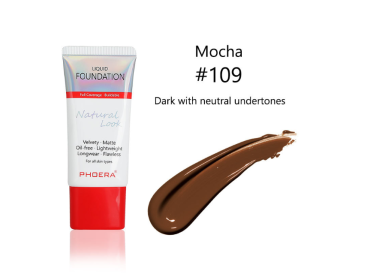 Matte, Silky, Tube Liquid Foundation, Ladies Products (option: 109 Mocha)