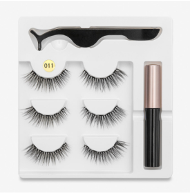 A Pair Of False Eyelashes With Magnets In Fashion (option: 3PC 011 style)