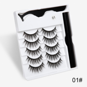 A Pair Of False Eyelashes With Magnets In Fashion (option: 5pc 01)