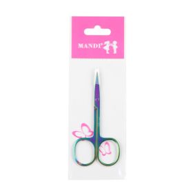 Stainless Steel Color Titanium Eyebrow Trimmer Makeup Beauty Small Scissors (option: Color titanium-Powder OP bag)