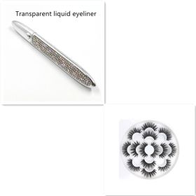 False Eyelashes Self-adhesive Eyeliner Multicolor (option: Silver set-Transparent)