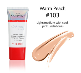 Matte, Silky, Tube Liquid Foundation, Ladies Products (option: 103 Warm Peach)