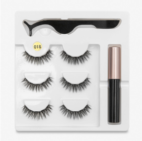 A Pair Of False Eyelashes With Magnets In Fashion (option: 3PC 018 style)