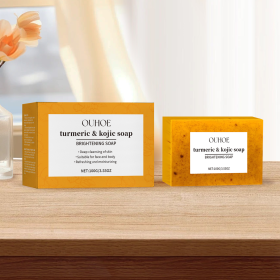 Lemon Turmeric Brightening Soap Gently Cleanses The Skin, Moisturizes, Hydrates And Replenishes Water. It Is A Facial And Body Care Soap (option: Lemon turmeric soap)