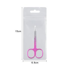 Stainless Steel Color Titanium Eyebrow Trimmer Makeup Beauty Small Scissors (option: Gradual powder-Sanding bag)