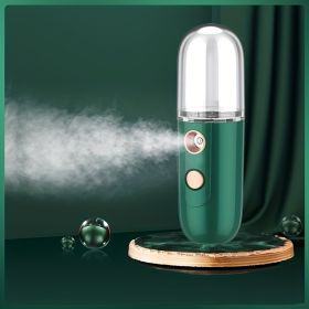 Water Replenishment Instrument Cold Spray Humidifier USB Charging Handheld Face Steamer Portable Creative Gift Beauty Water Replenishment Instrument 1 (Color: White, size: 11*3.75cm/4.3*1.5inch)
