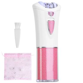 1Pc Glide Epilator For Women Cordless Women Shaver Facial Body Hair Remover Razor For Women Electric Tweezers Bikini Epilator Trimmer With LED Light (Color: Pink)